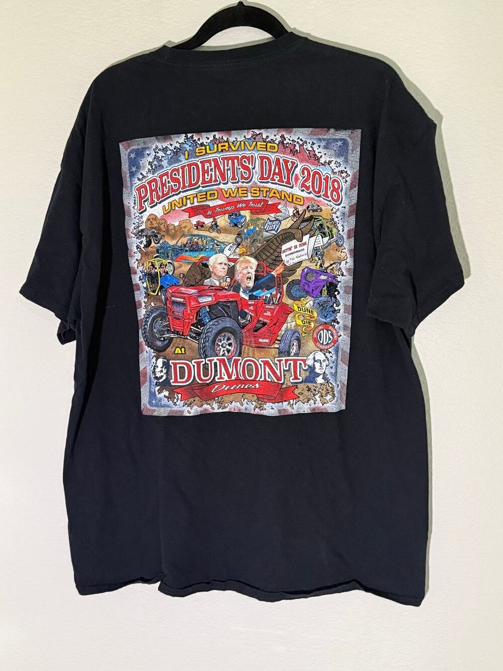 Presidents Day 2018 Dumont Dunes Trump Off-Road Graphic T-Shirt 2XL Black Cotton